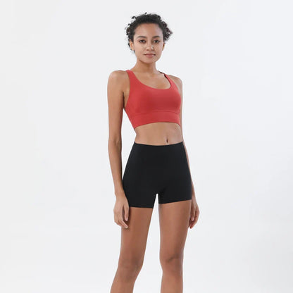 SOISOU Gym Womens Clothing Shorts Sets Yoga Women's Tracksuit Sexy Bra High Waist Short Sportwear Elastic Set Woman 2 Pieces