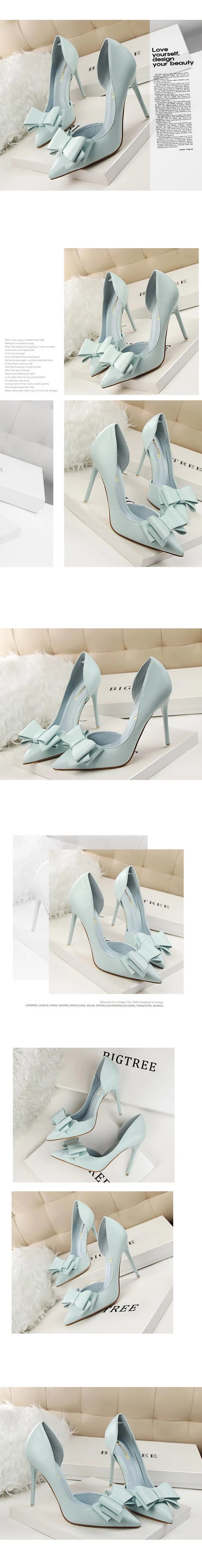 Shoes Bow-knot Woman Pumps Stiletto 10.5 Cm Women Basic Pump Pointed Toe Classic Pumps Sexy High Heels Women Shoes 2026