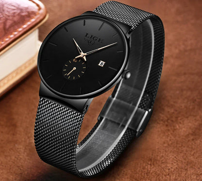 Ultra Thin Fashion Casual Ladies Watches Elegant Luxury Waterproof Business Quartz Watch for Women Gift Auto Calendar Clock