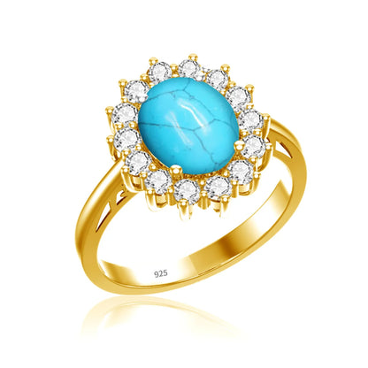 Princess Diana Gold Emerald Ring Women Oval Stone 8*10mm Trending Victoria Jewelry luxury Engagement Gift High Quality
