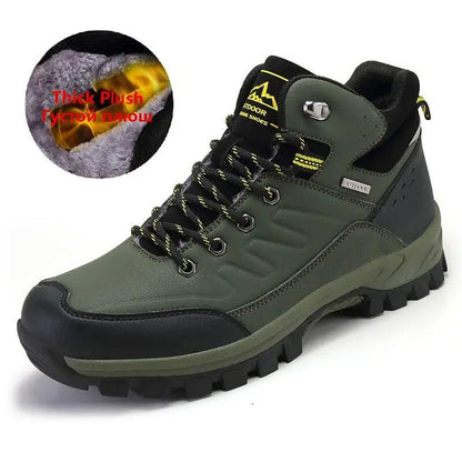Brand Winter Men's Boots Warm Men's Snow Boots High Quality Leather Men Sneakers Outdoor Men Hiking Boots Work Shoes Size 39-46