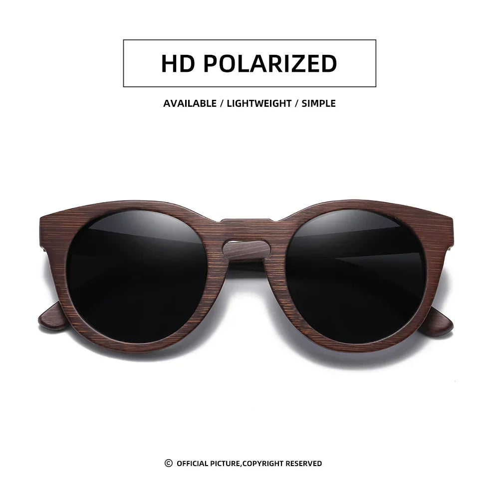 Desgin Spring New Style 100% Bamboo Polarized Sunglasses Men Women Fashion Glasses UV400 paper Box 8240
