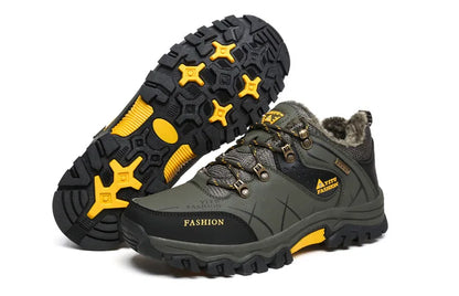 Men Winter Snow Boots Waterproof Leather Sneakers Super  Warm Men's Boots Outdoor Male Hiking Boots Work Shoes Size 39-47