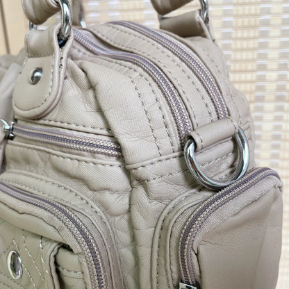 Women Small Handbags Satchel Top-handle Handbag PU Shoulder Bag 8”x11” Dumpling Pack Multi-pockets Shoulder Bag