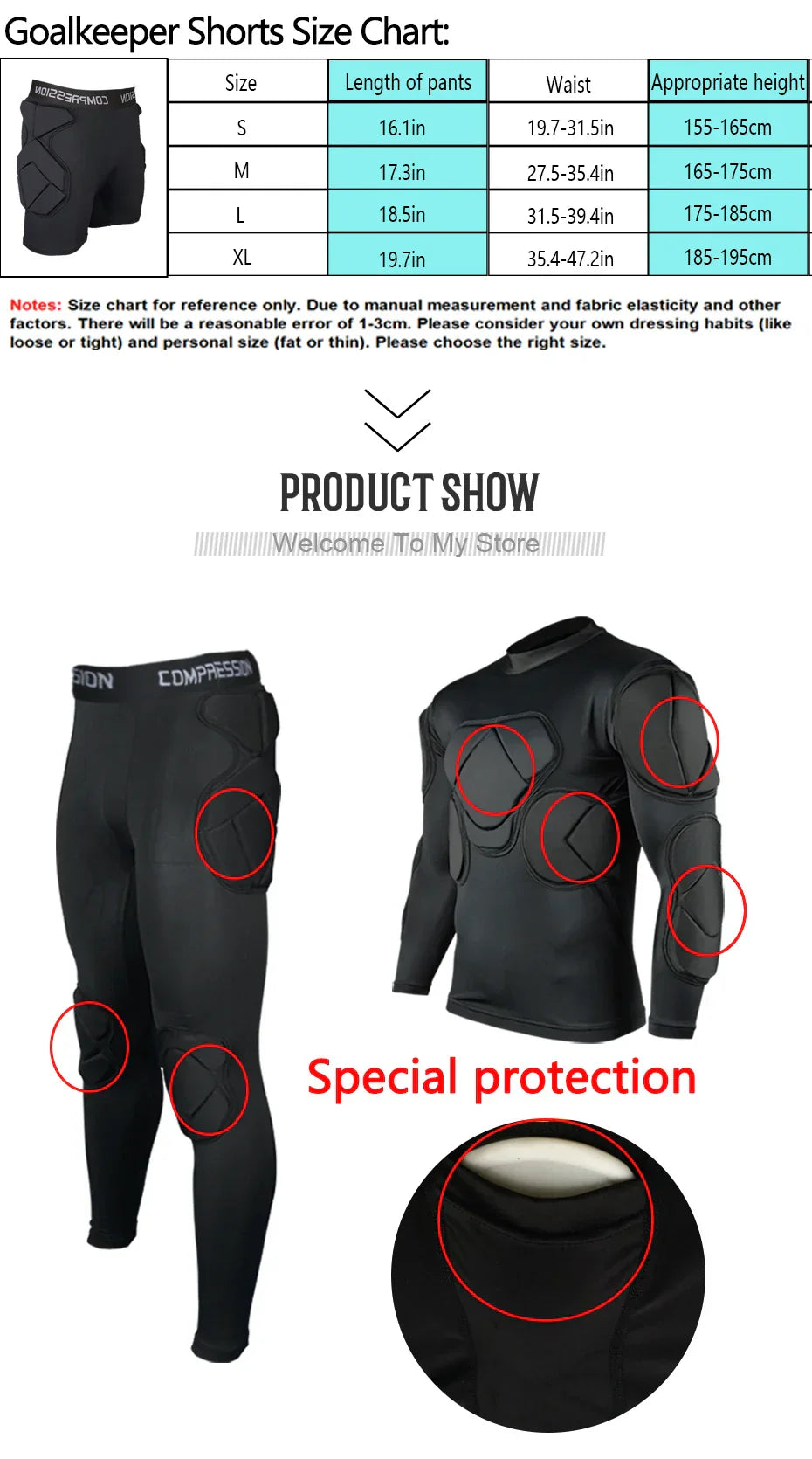 Men's Soccer Goalkeeper Jersey Training Uniform EVA Thick Sponge Protection Football Goalkeeper Uniform Sport Pants