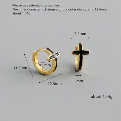 925 Sterling Silver Earring Colorful Dripping Oil Material Ear Ring Ear Buckle Rhombus Shape Trend Wild Girl Women Boy Ear Jewel
