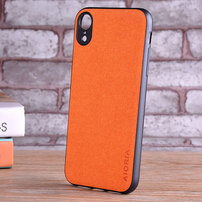 Case for iPhone  X XR XS max coque Luxury textile Leather skin soft TPU hard PC phone cover for iPhone X XR XS case funda capa
