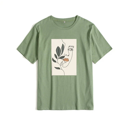 Gothic Graphic T Shirt Women 2023 Summer New Oversized Cotton Tees Casual Aesthetic Character Printed O Neck Tops