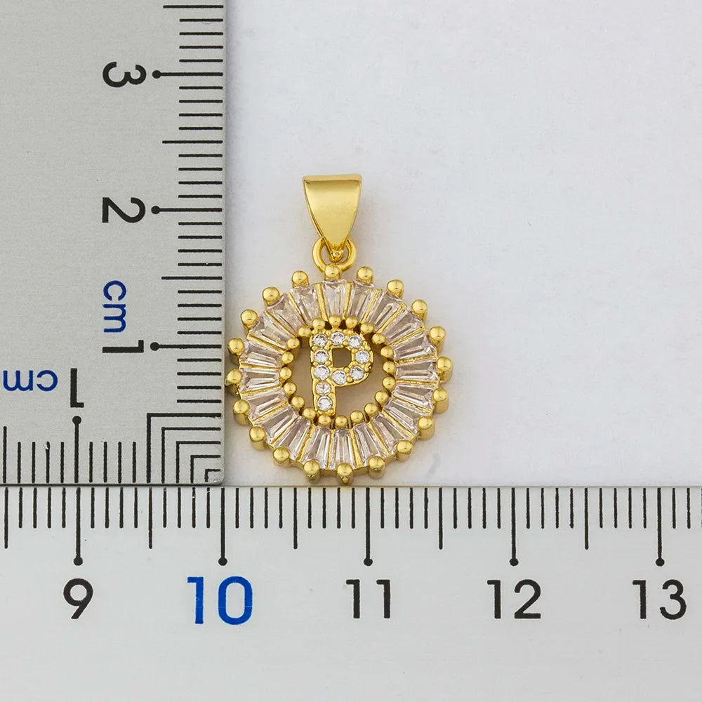2 Colors Initial Letter Pendant 26 Letters Charm Name Necklace Top Quality Copper Zircon Jewelry Birthday Gift