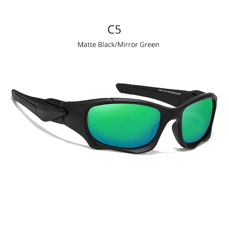 Outdoor Sports Polarized Sunglasses Men Curve Cutting Frame Stress-Resistant Lens Shield Sun Glasses Women KD0623
