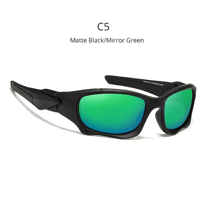 Outdoor Sports Polarized Sunglasses Men Curve Cutting Frame Stress-Resistant Lens Shield Sun Glasses Women KD0623