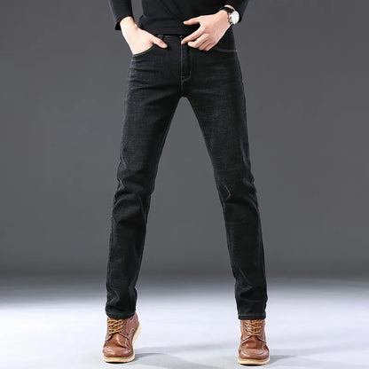 Brand  Casual Cotton Washed Clothing Jeans Masculino Jean Homme Pants Large Size Jeans Men Stretch Slim Denim Long