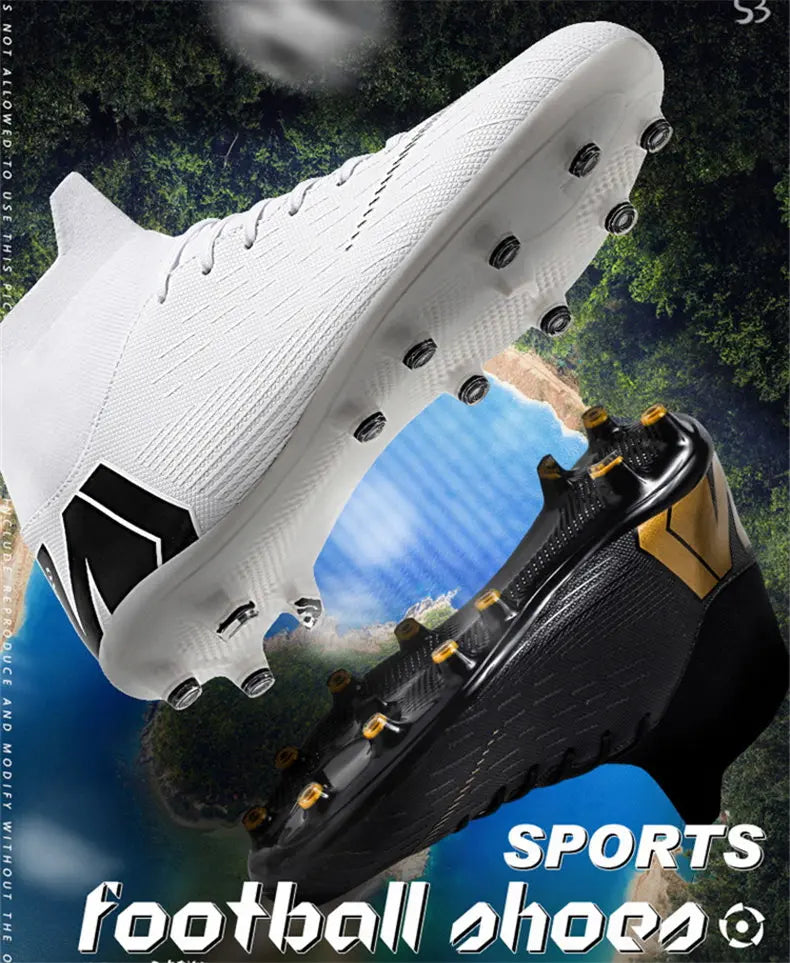 New Futstal FG/TF Orange Soccer Boots For Men High Top Men Soccer Cleats Football Trainers Men Sport Shoes zapatillas de futbol
