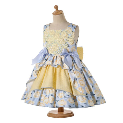 Mother Kids Baby Girls Summer Autumn Flower Bridesmaid Dresses for Children Princess Party Wedding Clothes 2368101214Y