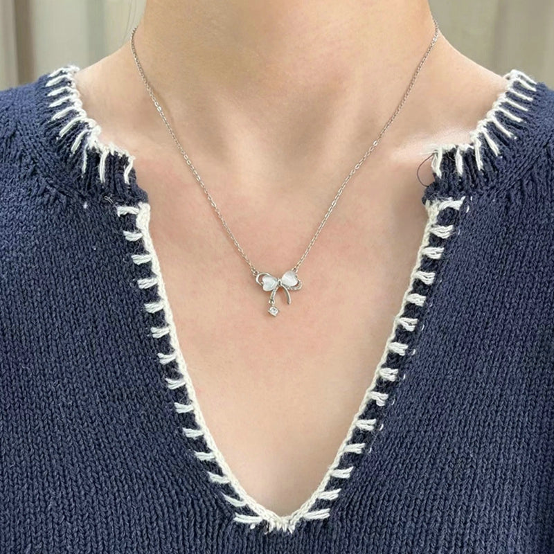 Fairy Elegant Pink Round Crystal Pendant Necklace Simple Design Korean Fashion Girls Women Star Clavicle Chain Jewelry Gifts