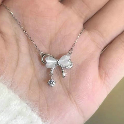Fairy Elegant Pink Round Crystal Pendant Necklace Simple Design Korean Fashion Girls Women Star Clavicle Chain Jewelry Gifts