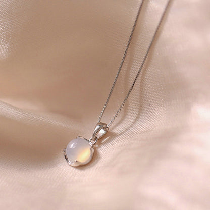 Fairy Elegant Pink Round Crystal Pendant Necklace Simple Design Korean Fashion Girls Women Star Clavicle Chain Jewelry Gifts
