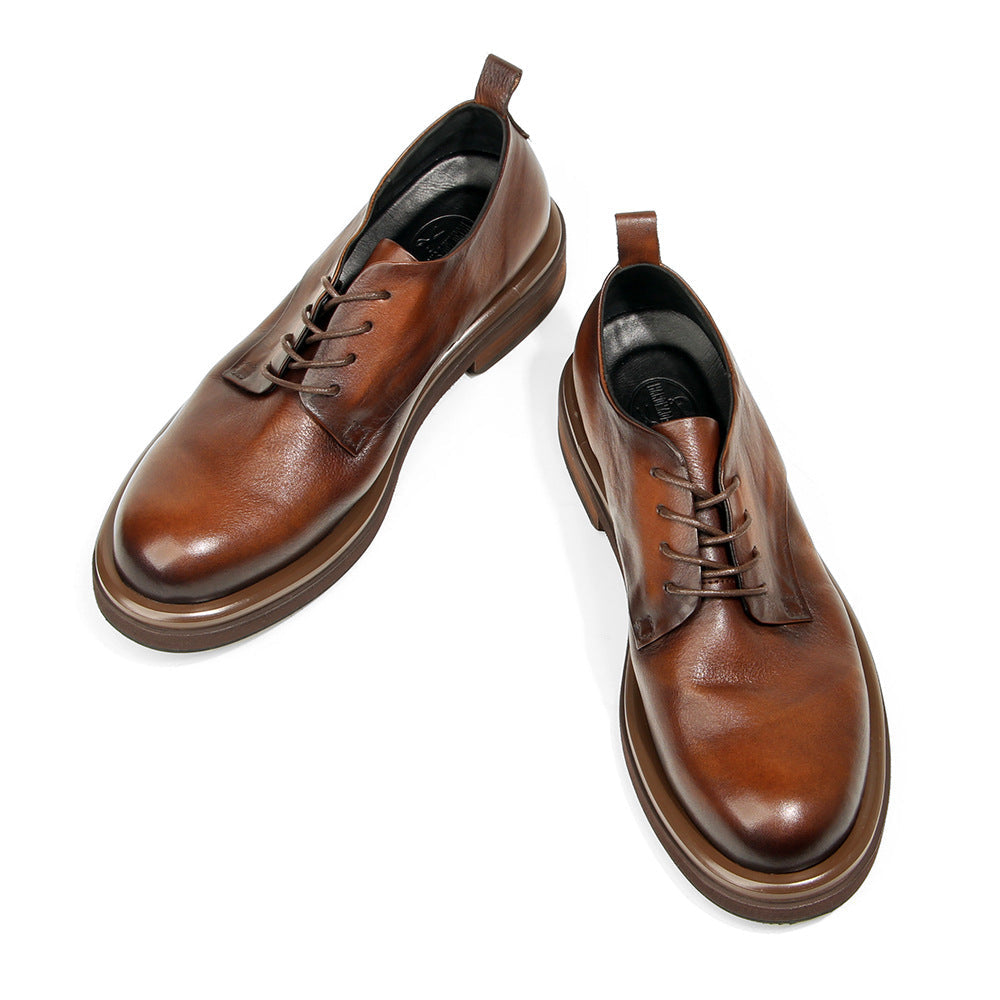 Genuine leather Men's formal shoes Retro Man Leather shoes Luxury Quality Wedding Social Shoes Male Business Shoes Handmade 2026