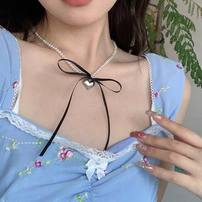 Elegant Irregular Imitation Pearl Beads Necklace for Women Vintage Party Wedding Tassels Choker Fashion Jewelry Accessories Gift