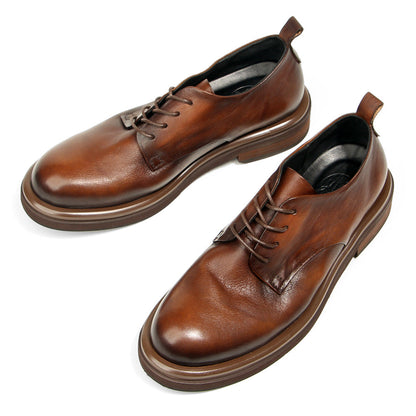 Genuine leather Men's formal shoes Retro Man Leather shoes Luxury Quality Wedding Social Shoes Male Business Shoes Handmade 2026