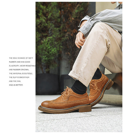 Men's Formal shoes Business leather shoes Luxury Men's Brogue Dress Shoes Carved handmade shoes high quality Wedding footwear
