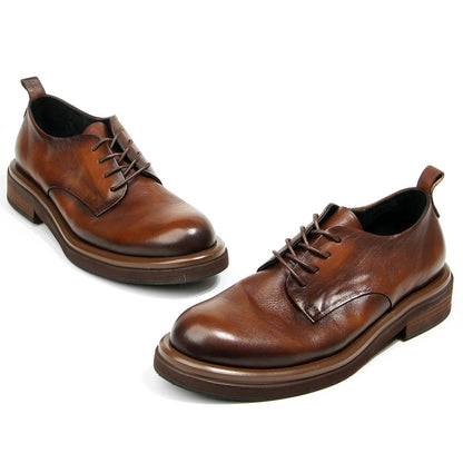 Genuine leather Men's formal shoes Retro Man Leather shoes Luxury Quality Wedding Social Shoes Male Business Shoes Handmade 2026