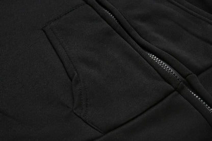 Fashion Trend Women's Punk Black Hoodie Moon Print Long-sleeved Sweater
