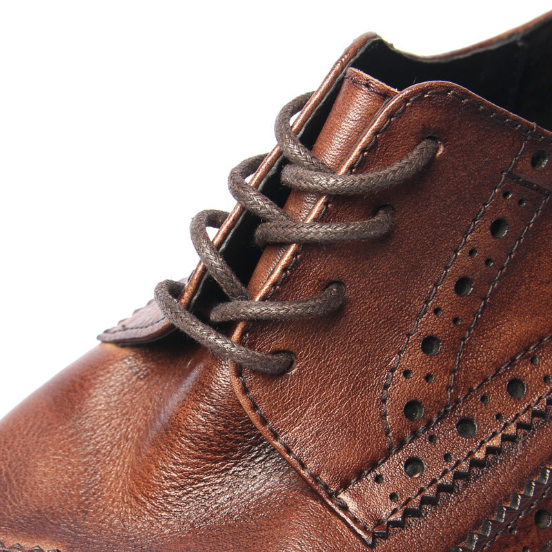 Genuine leather Men Formal Shoes Handcrafted Men Brogue Dress Shoes Classic Business Mens Oxford Shoes Luxury leather footwear