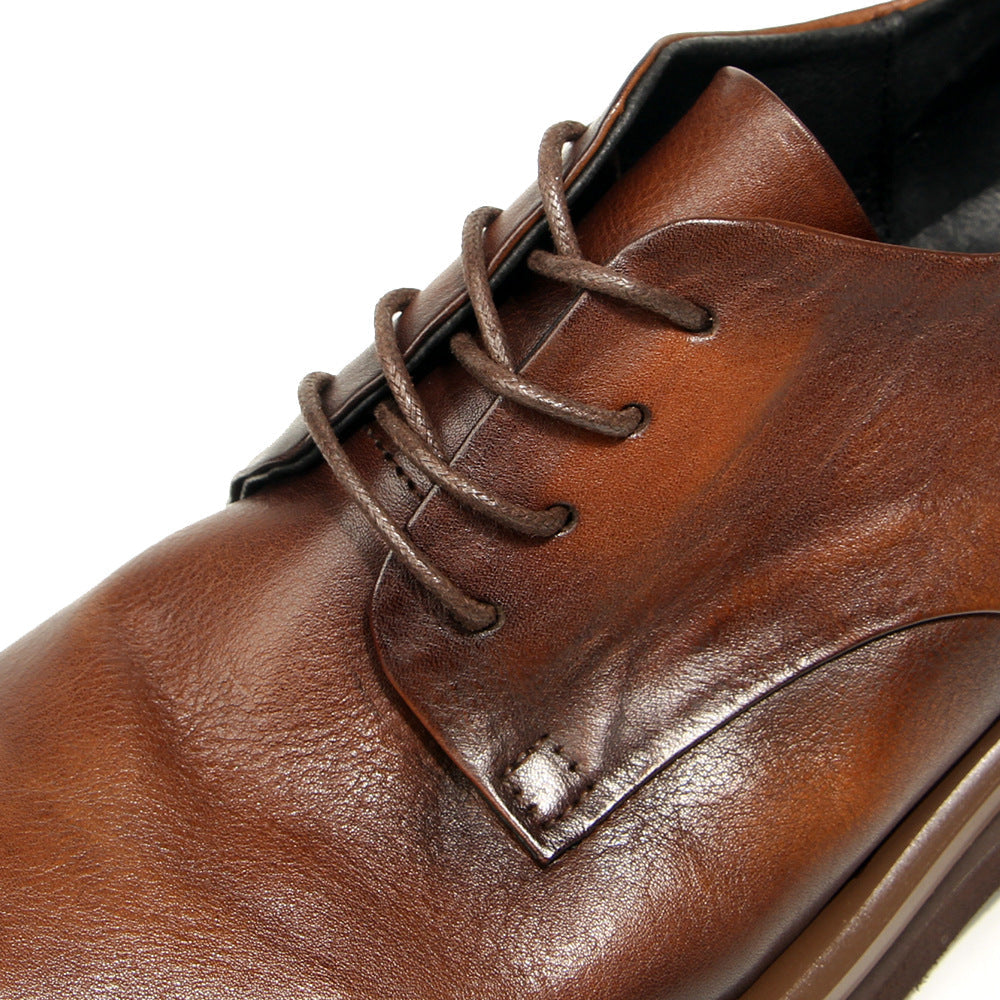 Genuine leather Men's formal shoes Retro Man Leather shoes Luxury Quality Wedding Social Shoes Male Business Shoes Handmade 2026