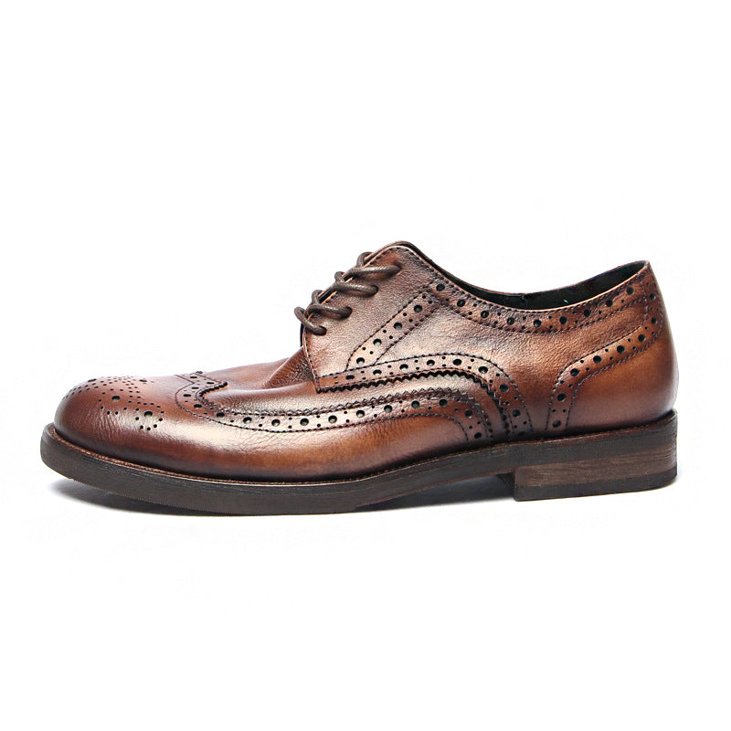 Genuine leather Men Formal Shoes Handcrafted Men Brogue Dress Shoes Classic Business Mens Oxford Shoes Luxury leather footwear