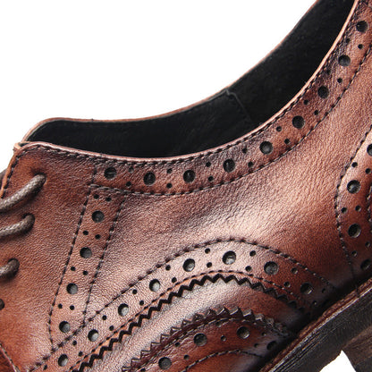 Genuine leather Men Formal Shoes Handcrafted Men Brogue Dress Shoes Classic Business Mens Oxford Shoes Luxury leather footwear
