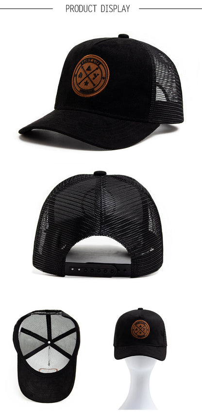 Spring Summer Suede 5 Panel Mesh Baseball Cap Big Head Unisex Trucker Hat Men And Women Sport Snapback Caps Leisure Gorros