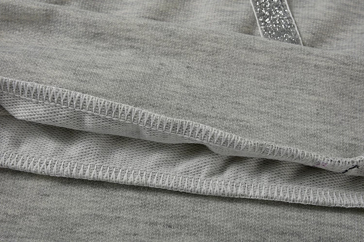 Fashion Trend Autumn and Winter Pop Hot Sequins Printed Loose Hoodie Woman