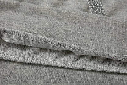 Fashion Trend Autumn and Winter Pop Hot Sequins Printed Loose Hoodie Woman