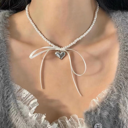 Elegant Irregular Imitation Pearl Beads Necklace for Women Vintage Party Wedding Tassels Choker Fashion Jewelry Accessories Gift