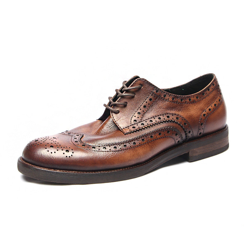 Genuine leather Men Formal Shoes Handcrafted Men Brogue Dress Shoes Classic Business Mens Oxford Shoes Luxury leather footwear