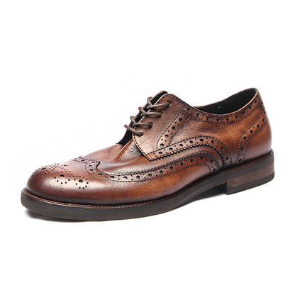Genuine leather Men Formal Shoes Handcrafted Men Brogue Dress Shoes Classic Business Mens Oxford Shoes Luxury leather footwear