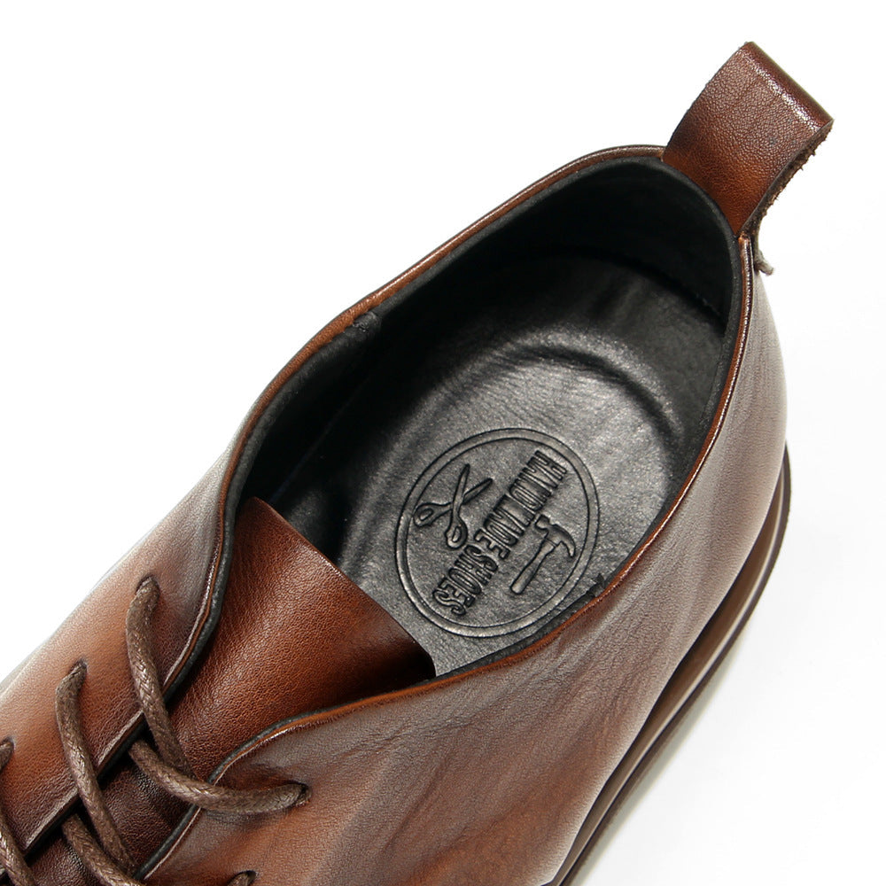 Genuine leather Men's formal shoes Retro Man Leather shoes Luxury Quality Wedding Social Shoes Male Business Shoes Handmade 2026