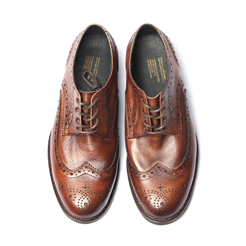 Genuine leather Men Formal Shoes Handcrafted Men Brogue Dress Shoes Classic Business Mens Oxford Shoes Luxury leather footwear