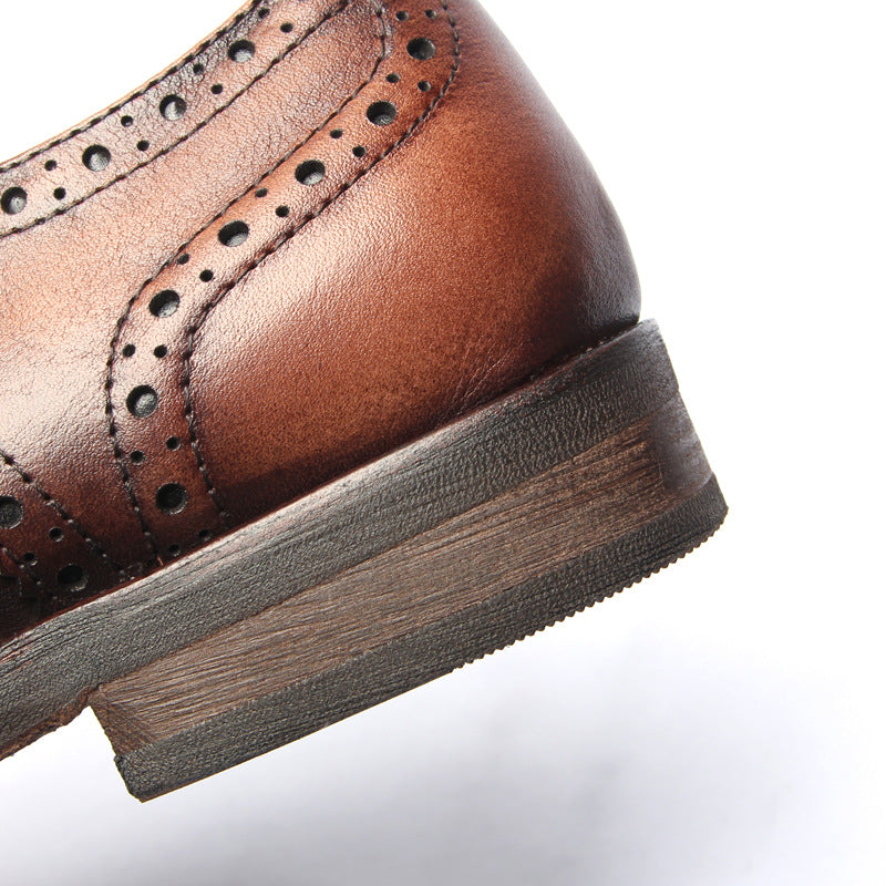Genuine leather Men Formal Shoes Handcrafted Men Brogue Dress Shoes Classic Business Mens Oxford Shoes Luxury leather footwear