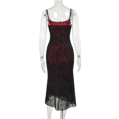 Long Fishtail Dress for Women Robe New Spaghetti Strap Sleeveless Backless Ruched  Vintage  Maxi Dress Vestidos