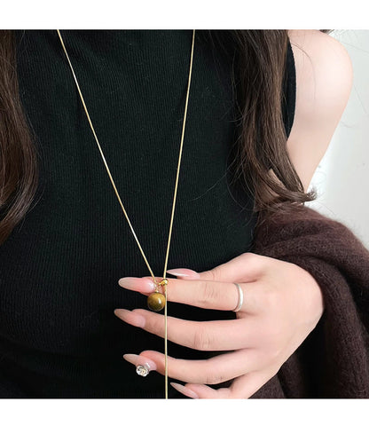Fashion Metal Long Pull Necklaces for Women Luxury Elegant Silver Color Matte Snake Bone Chain Necklace Jewelry Accessories Gift