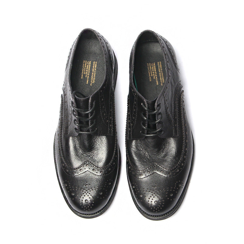 Genuine leather Men Formal Shoes Handcrafted Men Brogue Dress Shoes Classic Business Mens Oxford Shoes Luxury leather footwear