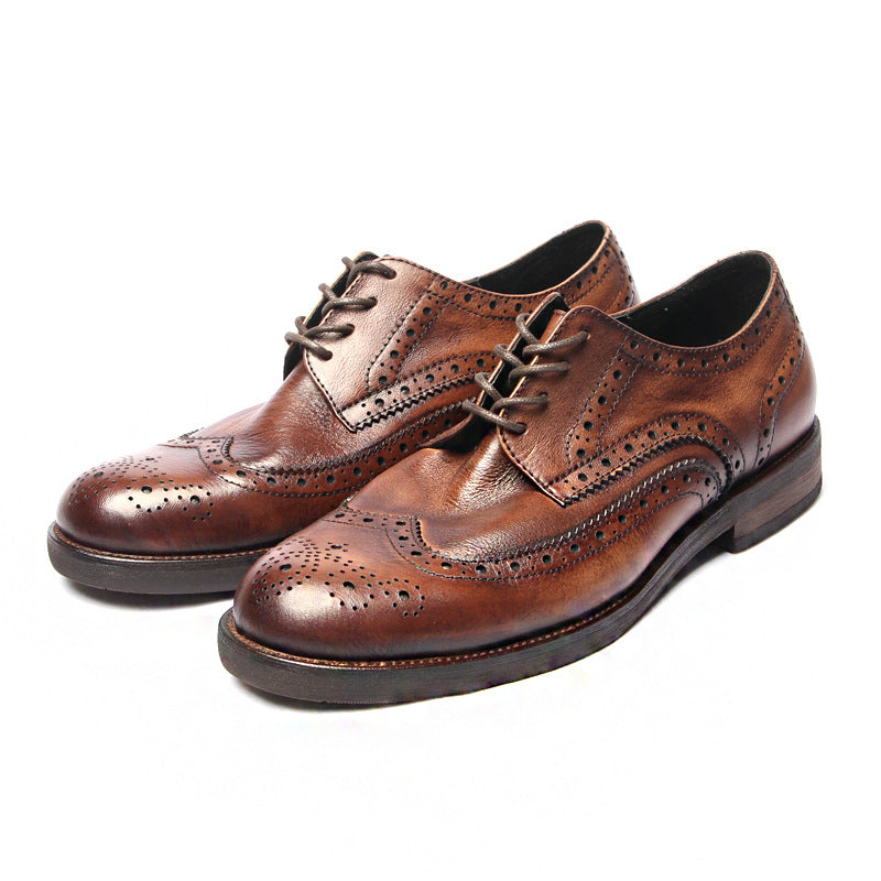 Genuine leather Men Formal Shoes Handcrafted Men Brogue Dress Shoes Classic Business Mens Oxford Shoes Luxury leather footwear