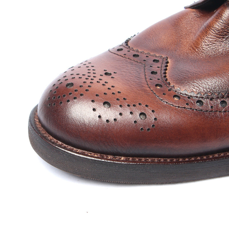 Genuine leather Men Formal Shoes Handcrafted Men Brogue Dress Shoes Classic Business Mens Oxford Shoes Luxury leather footwear