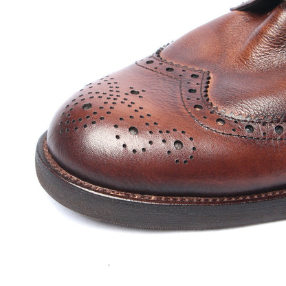 Genuine leather Men Formal Shoes Handcrafted Men Brogue Dress Shoes Classic Business Mens Oxford Shoes Luxury leather footwear