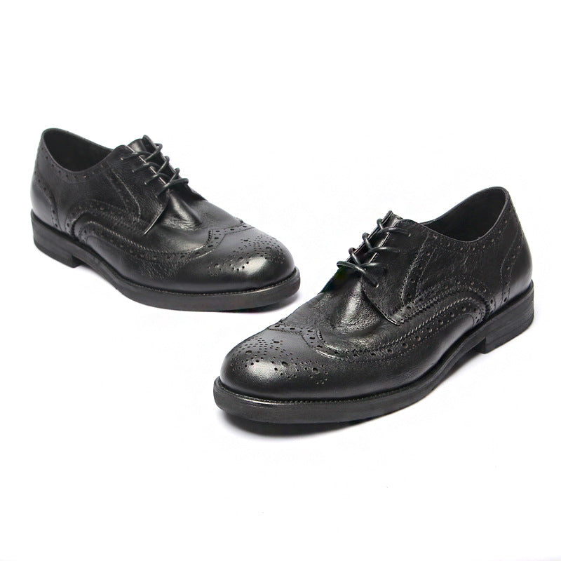 Genuine leather Men Formal Shoes Handcrafted Men Brogue Dress Shoes Classic Business Mens Oxford Shoes Luxury leather footwear