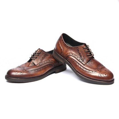 Genuine leather Men Formal Shoes Handcrafted Men Brogue Dress Shoes Classic Business Mens Oxford Shoes Luxury leather footwear