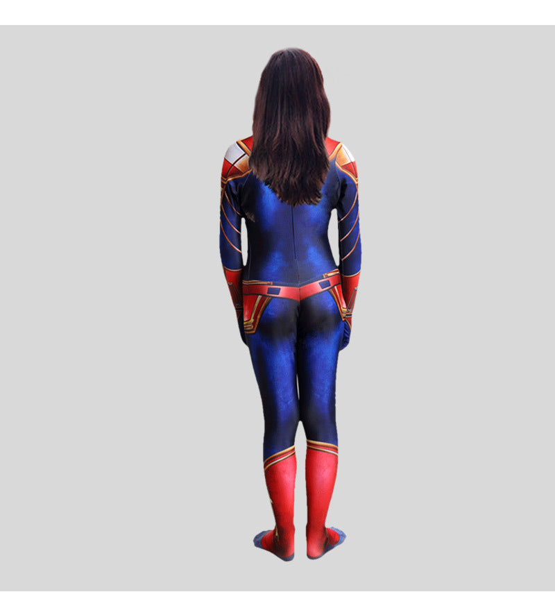 Movie Captain  Cosplay Costume Women Superhero Cos Stage Jumpsuit Halloween Carnival Role Play Party Zentai  Kids