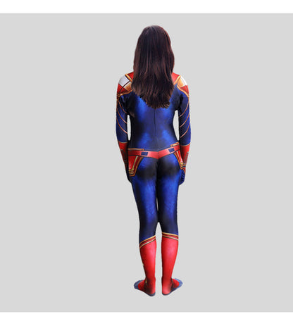 Movie Captain  Cosplay Costume Women Superhero Cos Stage Jumpsuit Halloween Carnival Role Play Party Zentai  Kids
